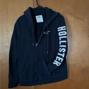 Hollister Navy Blue Zip-Up Hoodie